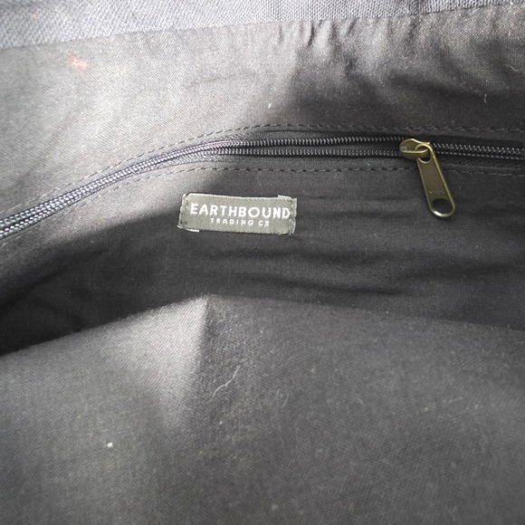 Earthbound Trading Fringe Crossbody Bag Black Leather Embroidered Flower Studded - Picture 8 of 11